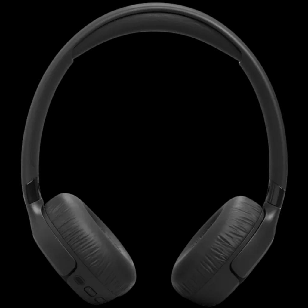 JBL Tune 680NC Noir, casque supra-auriculaire sans fil: arceau mat, oreillettes rembourrées pliables, boutons latéraux, design noir épuré avec ANC