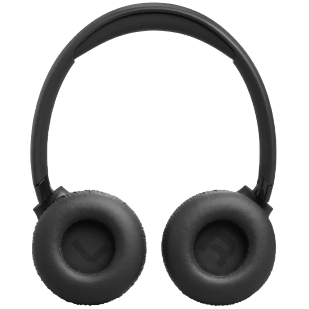 JBL Tune 680NC Noir casque supra-auriculaire sans fil noir mat, coussinets rembourrés L R, arceau fin, design pliable, commandes discrètes, ANC active