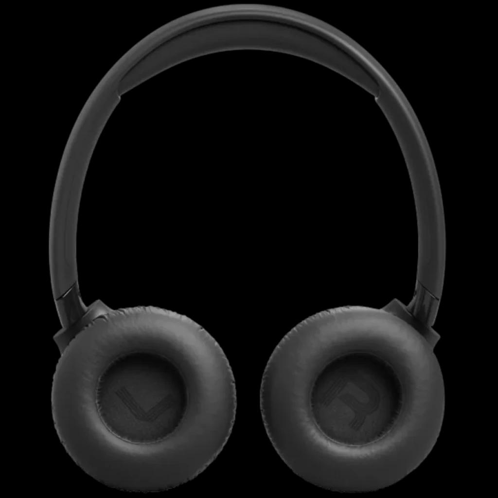 JBL Tune 680NC Noir casque supra-auriculaire sans fil noir mat, coussinets rembourrés L R, arceau fin, design pliable, commandes discrètes, ANC active