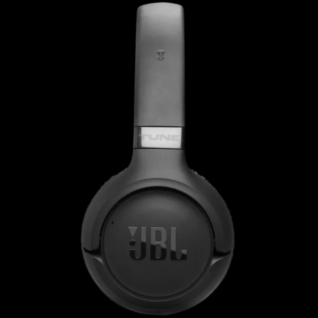 JBL Tune 680NC Noir, casque supra-auriculaire sans fil avec arceau mat, coques rondes logo JBL en relief et finitions noires, design pliable élégant