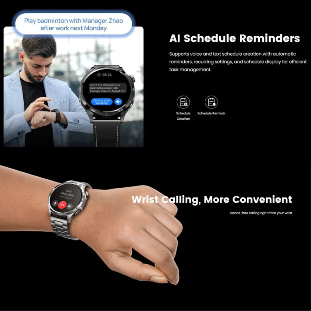 Mibro Watch GT de acero inoxidable plata con pantalla AMOLED 1,43 pulgadas, correa metálica y llamadas desde la muñeca; recordatorios y asistente con IA