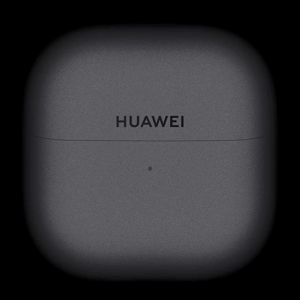 Estuche de carga negro con logo HUAWEI centrado y luz LED frontal para Huawei FreeClip 2