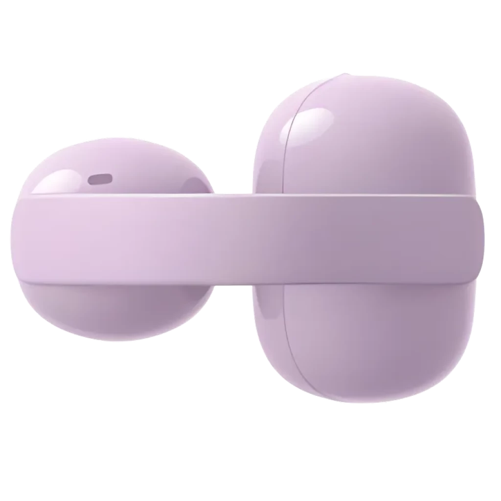 Sony LinkBuds Clip WF-LC900 Lavanda, auricular TWS open-ear em lavanda, design clip lateral, formato arredondado brilhante, compacto e leve