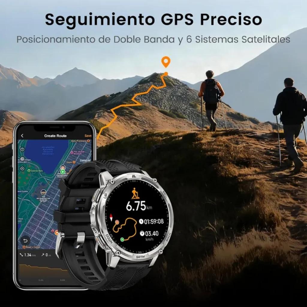 Kospet Tank T4C Prata com função GPS de banda dupla e 6 satélites