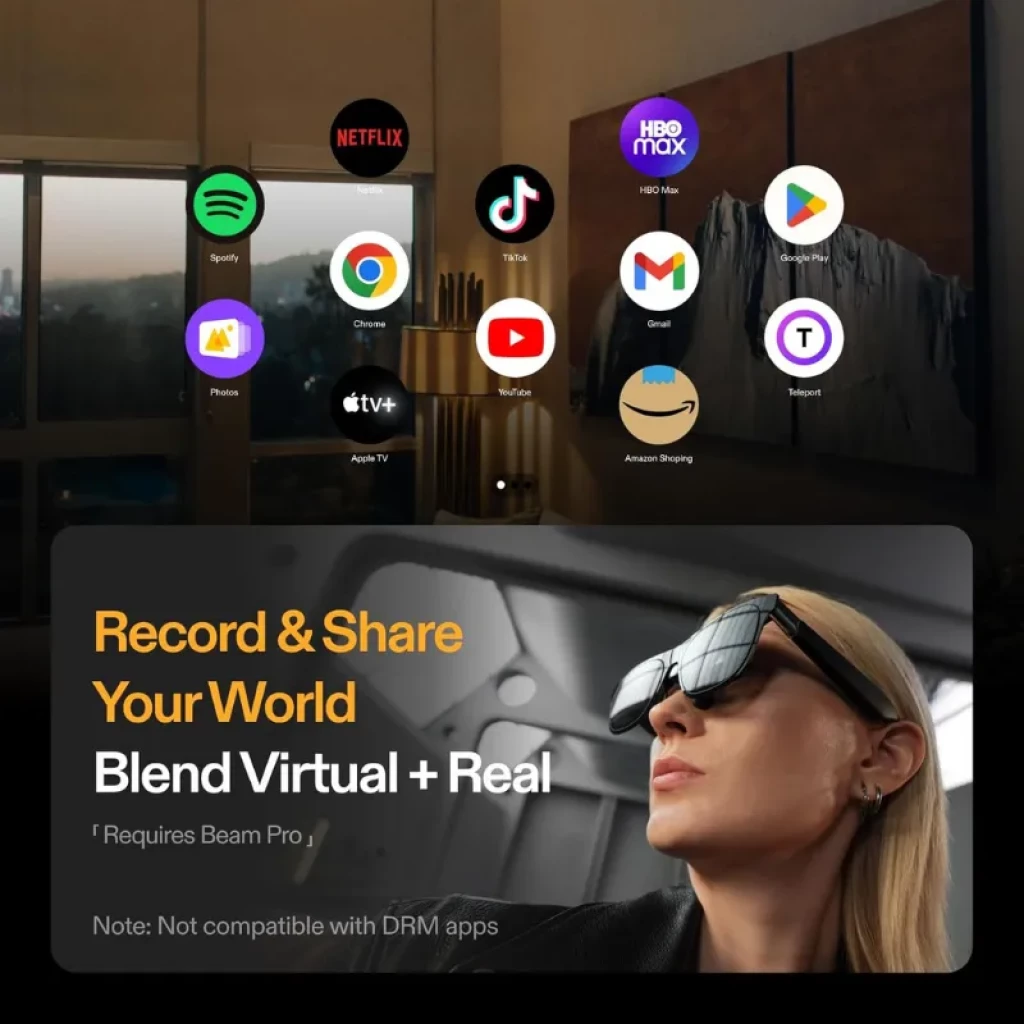 Módulo XREAL Eye 6 DoF para gafas AR: cámara frontal compacta y elegante, integra seguimiento de movimiento y captura para mezclar mundo virtual y real