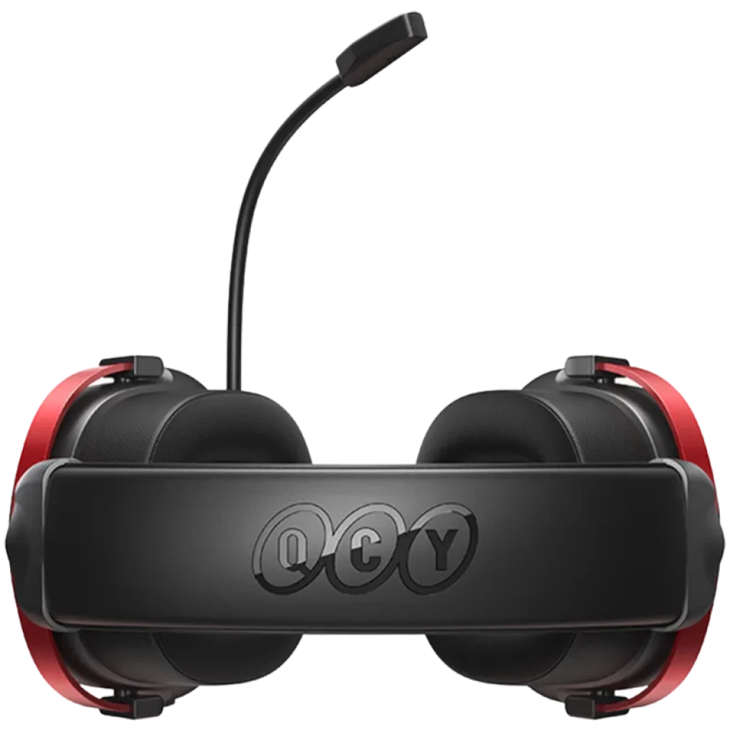 QCY Heroad VN200 USB-A auscultadores gaming com som espacial 7.1, drivers dinâmicos 40 mm, acabamento preto e vermelho e microfone flexível ajustável