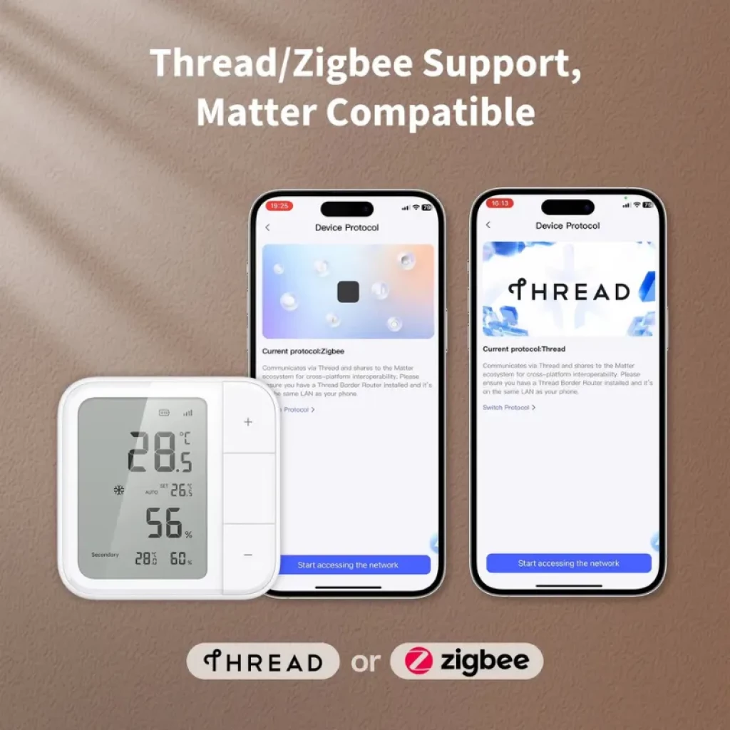 Compatibilidad con Thread y Zigbee del sensor Aqara W100