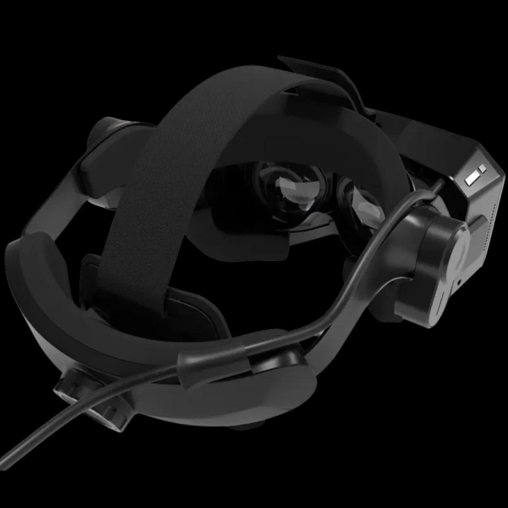 Pimax Crystal Super – Visor VR com almofadas traseiras, tiras ajustáveis, lentes duplas 4K por olho, cabo frontal e microfone articulado