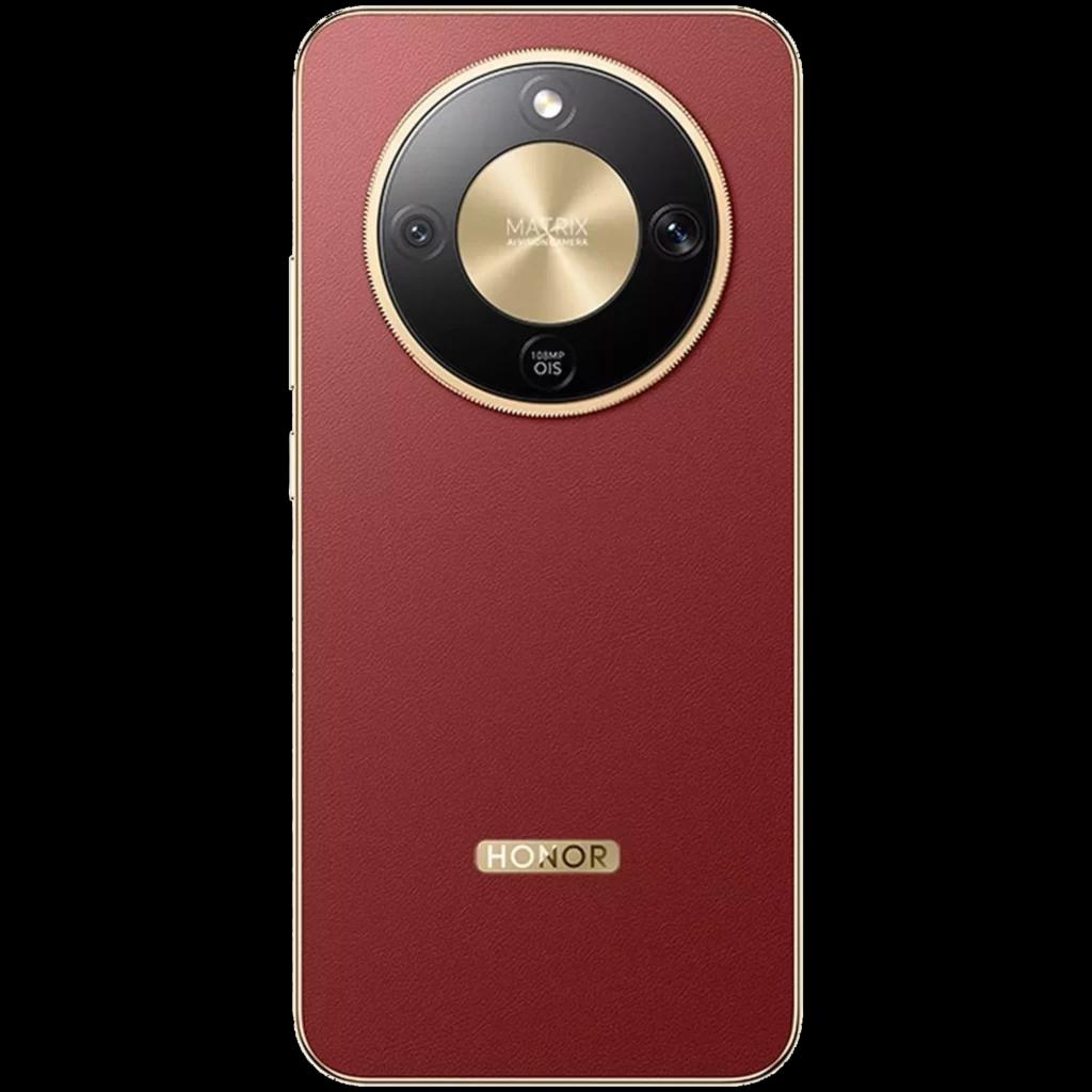 Honor Magic8 Lite 5G em Reddish Brown com ecrã de 6,79 pol sem molduras visíveis, vidro curvo e perfuração discreta para câmara frontal