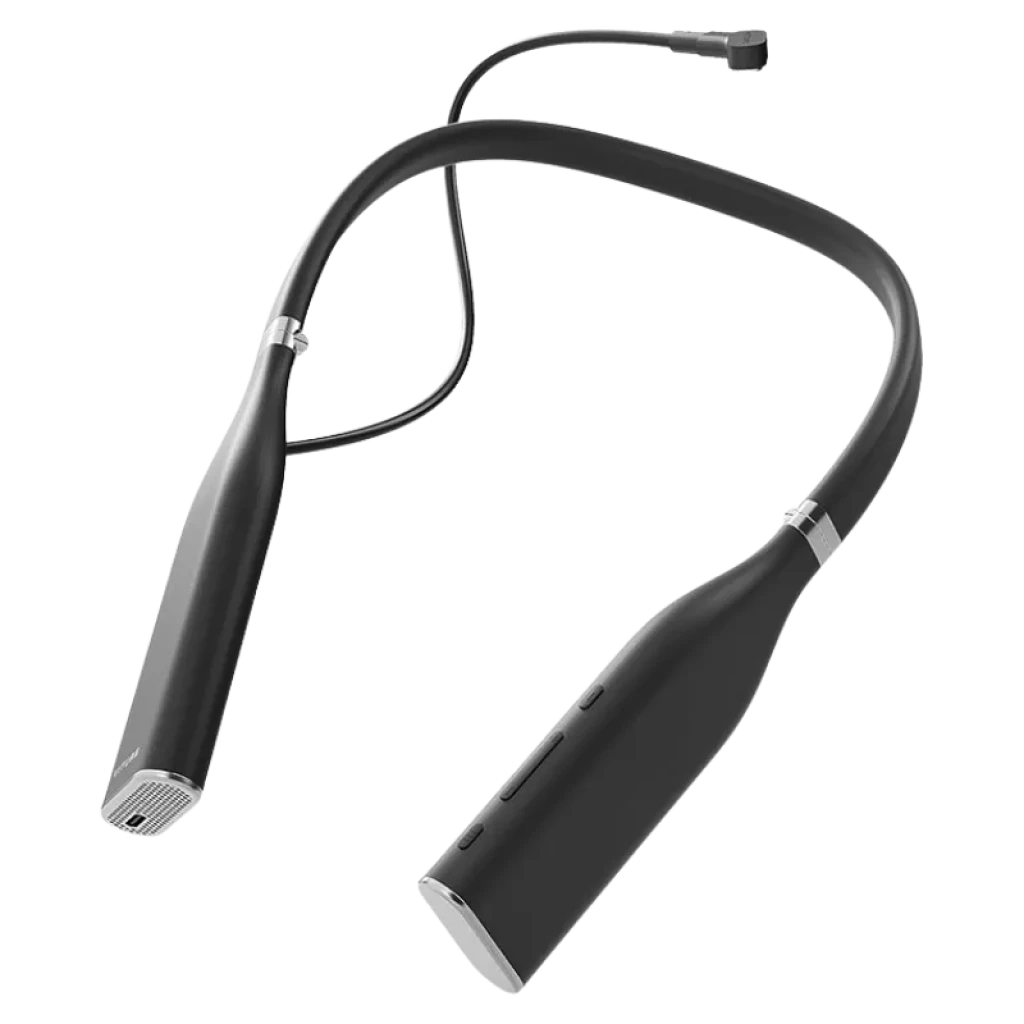 Adaptateur Viture One Neckband noir en forme de collier flexible, avec extrémités magnétiques argentées et câble court, design minimaliste et léger pour XR