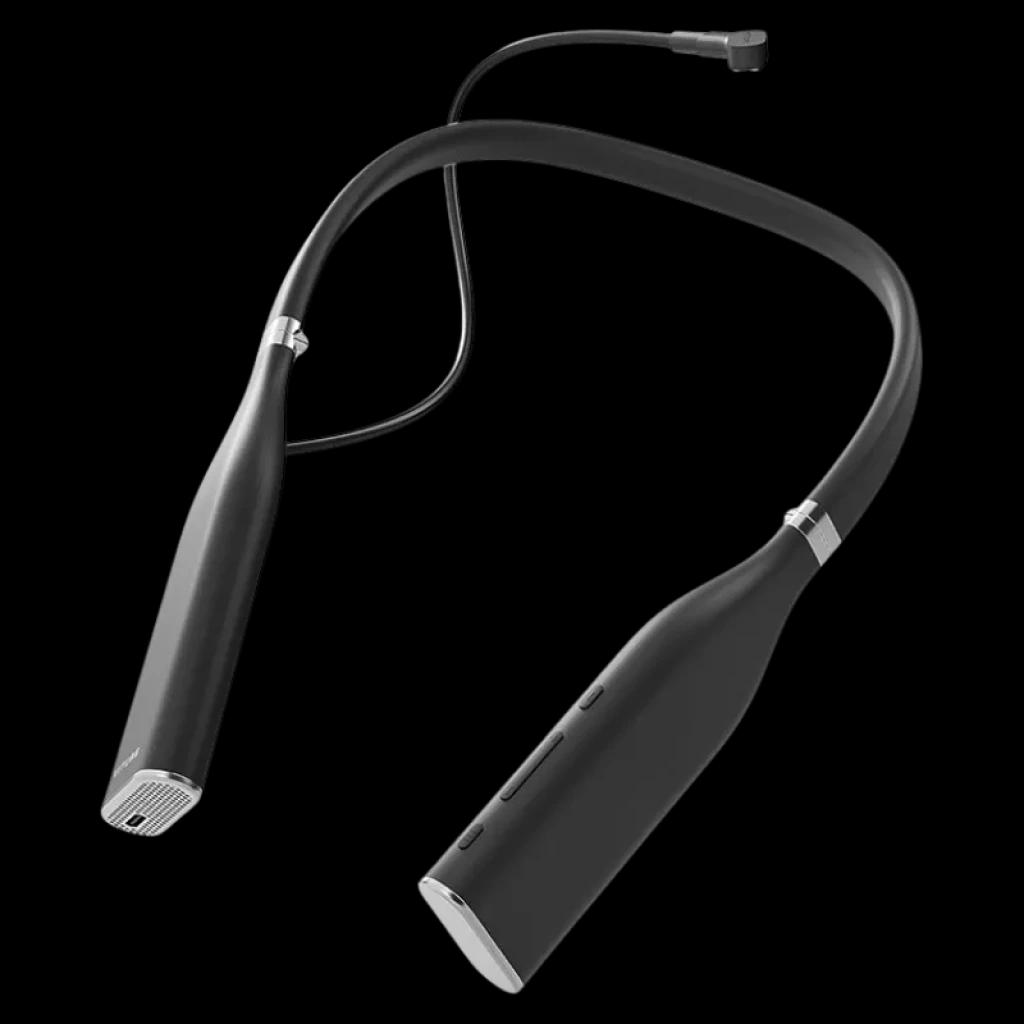 Adaptateur Viture One Neckband noir en forme de collier flexible, avec extrémités magnétiques argentées et câble court, design minimaliste et léger pour XR