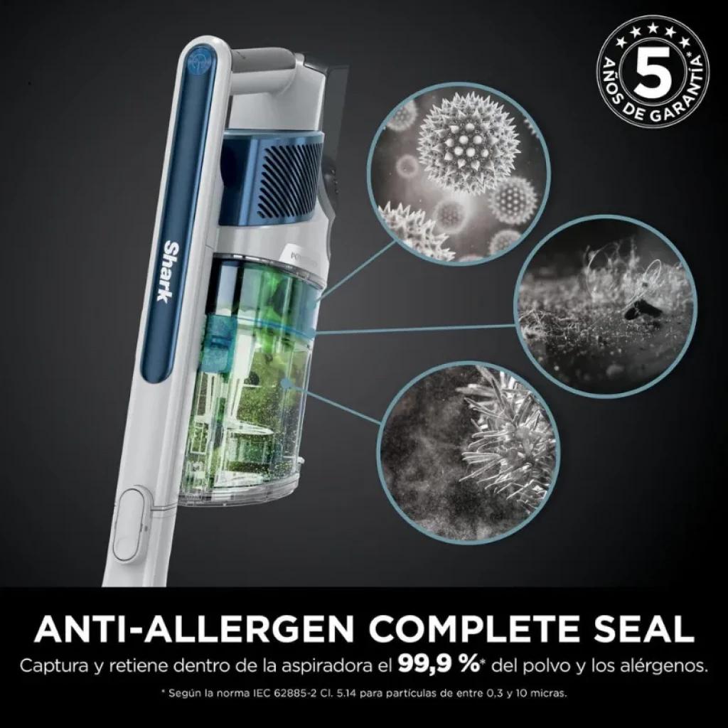 Shark PowerPro IZ380EU Design gris avec filtre et joint anti-allergènes à 99,9 %. Garantie 5 ans.