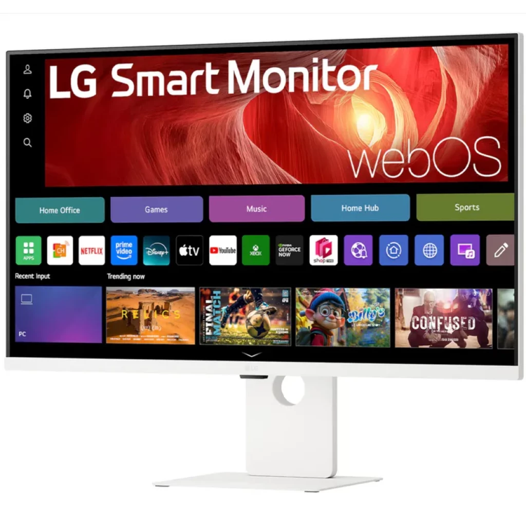 Monitor LG 37U730SA-W 37 pulgadas 4K UHD IPS blanco, biseles finos, soporte ajustable con orificio de cable, webOS y múltiples apps en pantalla