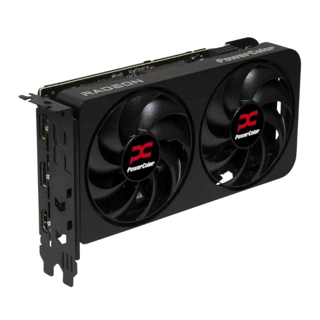 Powercolor Reaper RX 9060XT 16GB Tarjeta Gráfica con doble ventilador negro, carcasa robusta, puertos HDMI y DisplayPort, diseño compacto de doble ranura