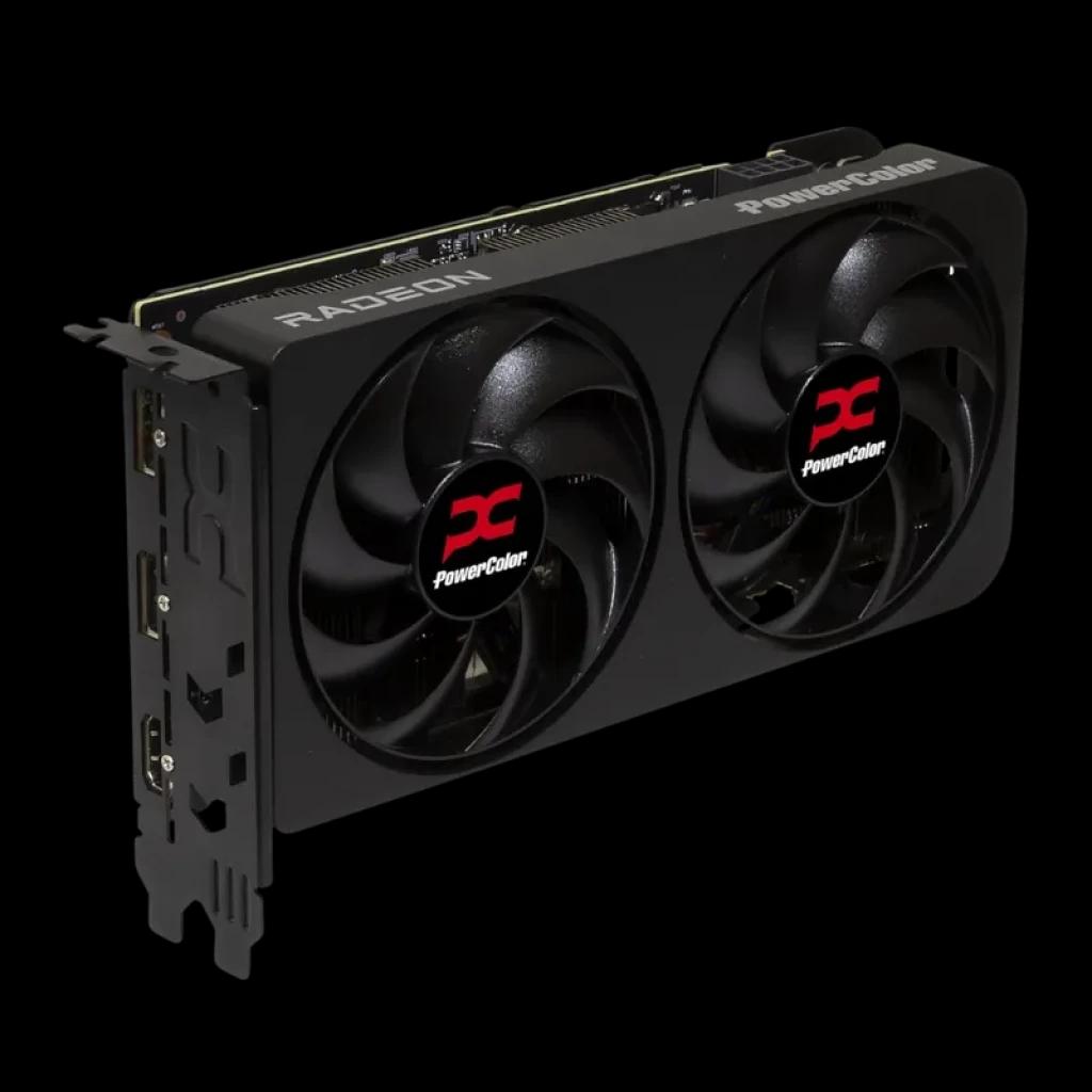 Powercolor Reaper RX 9060XT 16GB Tarjeta Gráfica con doble ventilador negro, carcasa robusta, puertos HDMI y DisplayPort, diseño compacto de doble ranura