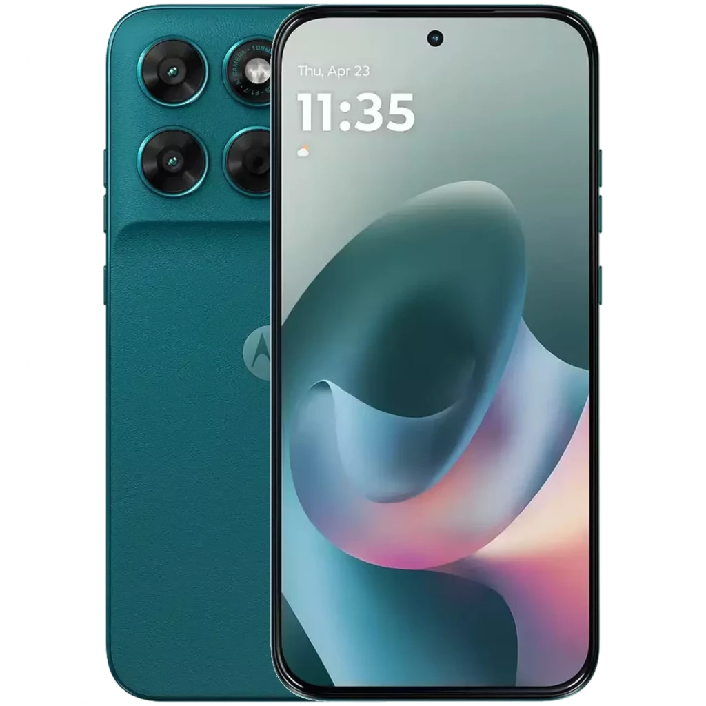Motorola Moto G77 Shaded Spruce avec triple module photo 108 MPx, écran Extreme AMOLED bord à bord, design vert mat élégant et perforation centrale