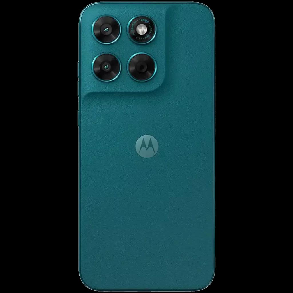 Motorola Moto G77 256GB Shaded Spruce con pantalla Extreme AMOLED casi sin bordes, cámara frontal en orificio central y diseño elegante de líneas suaves