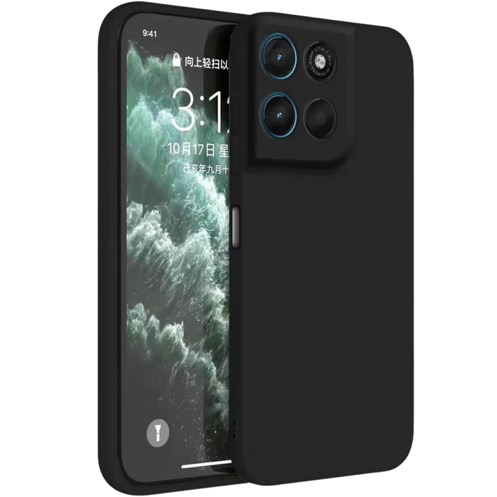 Capa Square Liquid Premium preta para Motorola G57 Power 