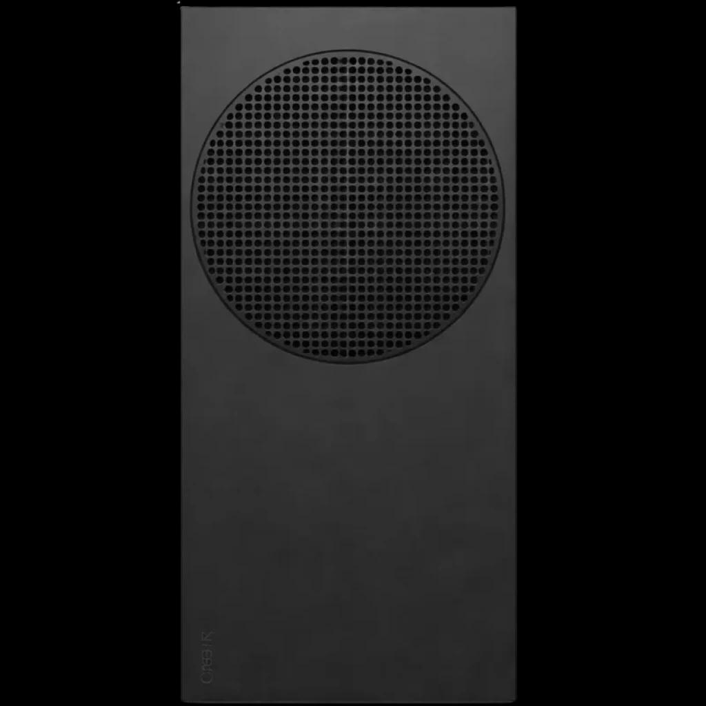 Consola Xbox Series S 1TB negra renovada en estado excelente, diseño compacto vertical con gran rejilla circular frontal y acabado mate elegante