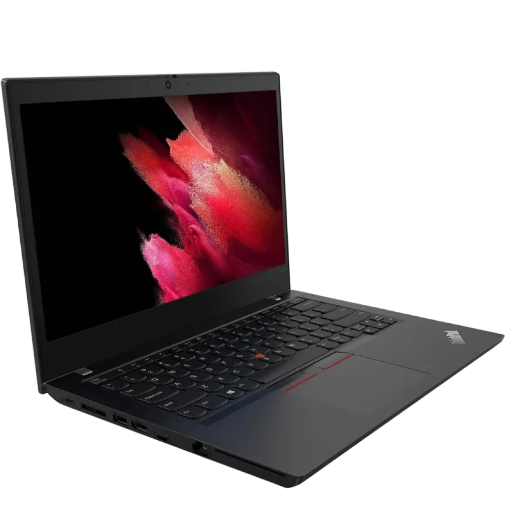 Lenovo ThinkPad L14 Gen 1 14 pouces, châssis noir mat, clavier QWERTZ avec TrackPoint, écran bord fin, multiples ports latéraux, état excellent