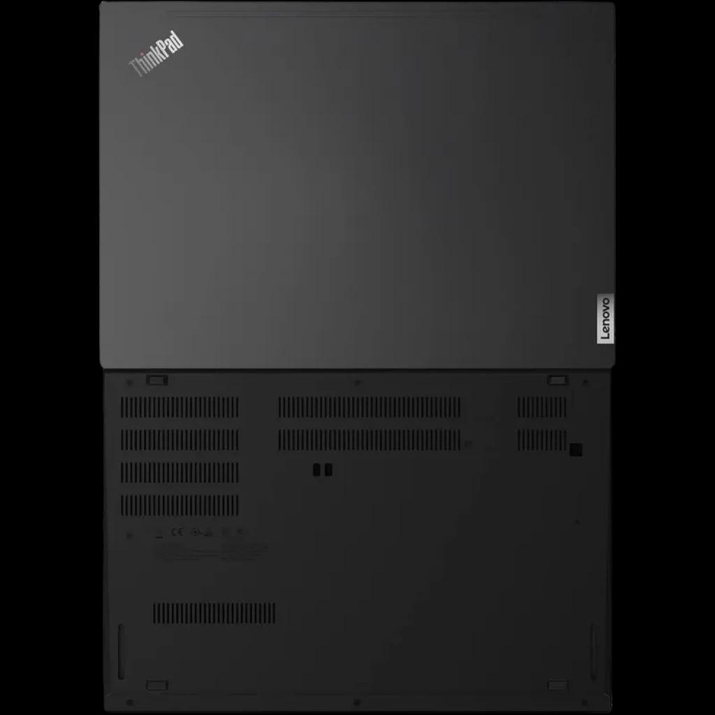 Capot et dessous du Lenovo ThinkPad L14 Gen 1 noir mat avec logos ThinkPad et Lenovo, multiples grilles de ventilation et vis apparentes, état excellent