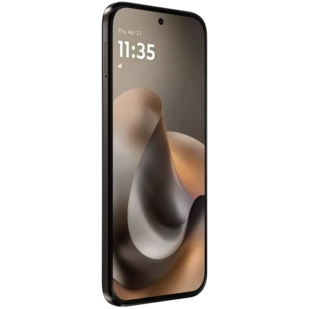 Motorola Moto G77 Noir Olive, grand écran Extreme AMOLED bord à bord avec poinçon central, reflets bronze élégants, design fin et moderne