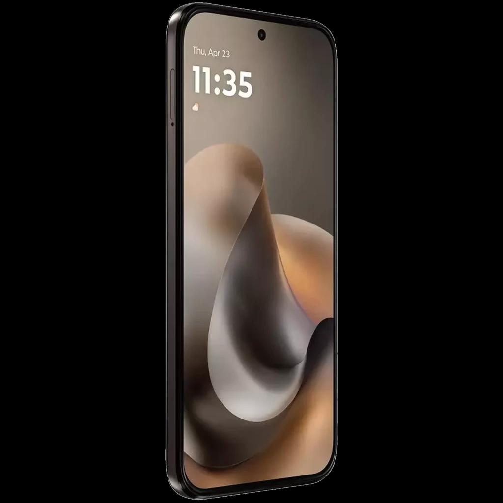 Motorola Moto G77 Noir Olive, grand écran Extreme AMOLED bord à bord avec poinçon central, reflets bronze élégants, design fin et moderne