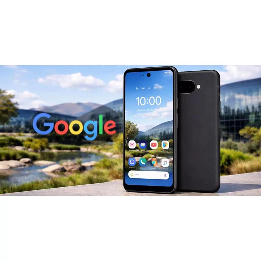 Google Pixel 10a 128GB Baya con pantalla Actua OLED, cámara dual trasera, selfie en agujero centrado, cuerpo negro mate y 8GB de RAM con Tensor G4