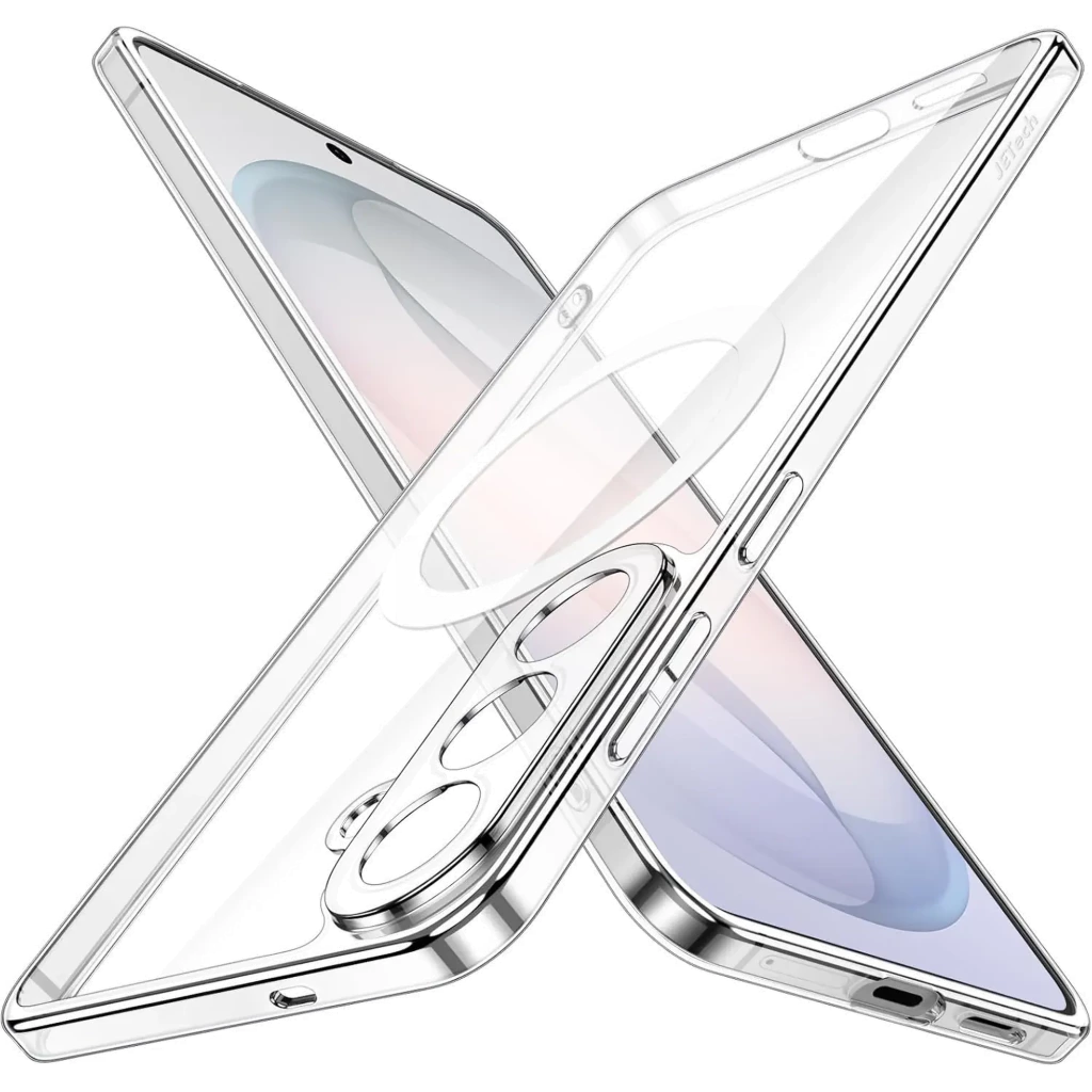 Capa de silicone Reinforced Samsung Galaxy S26+ 5G transparente, fina e flexível, cantos reforçados, recortes precisos para câmeras, botões e portas,