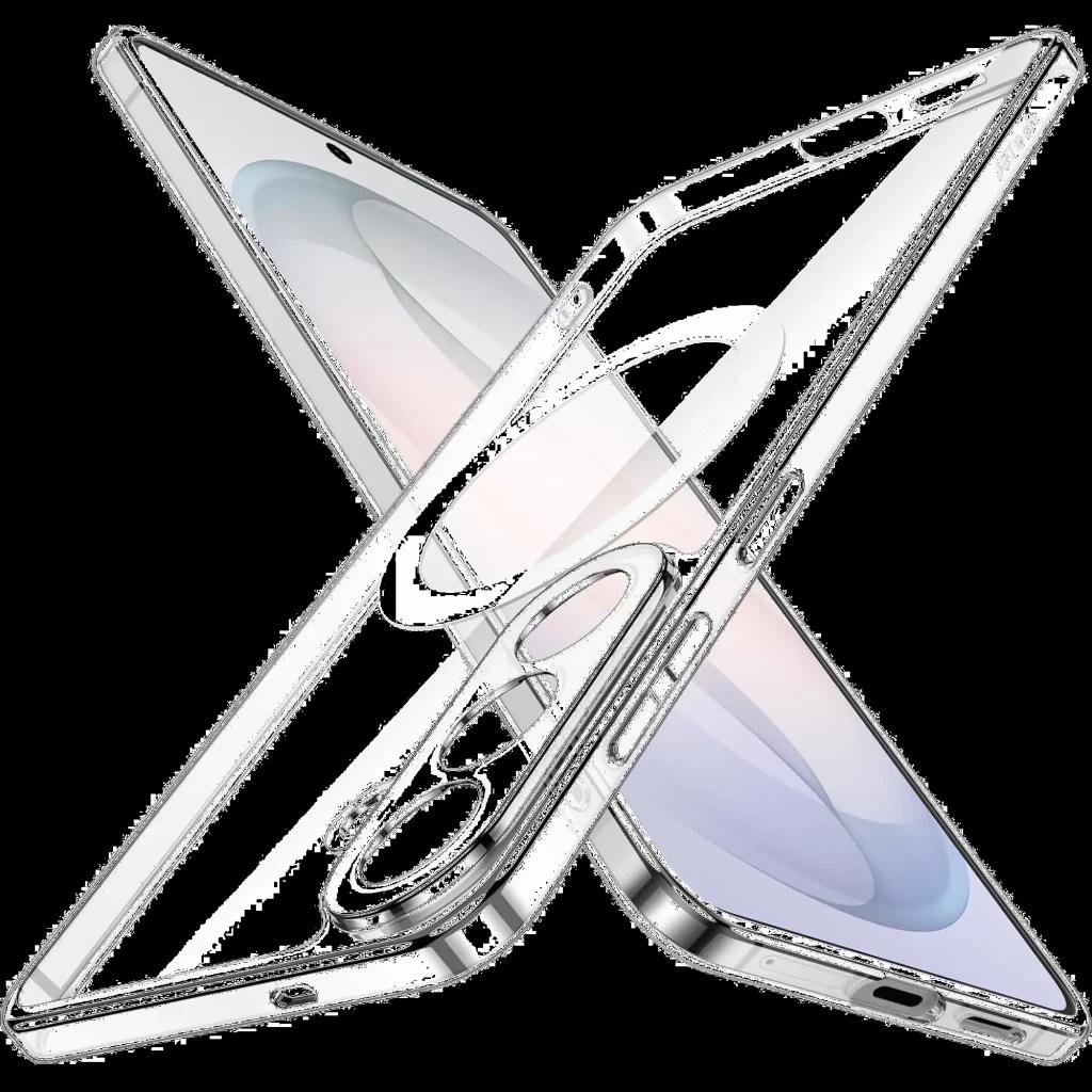 Capa de silicone Reinforced Samsung Galaxy S26+ 5G transparente, fina e flexível, cantos reforçados, recortes precisos para câmeras, botões e portas,