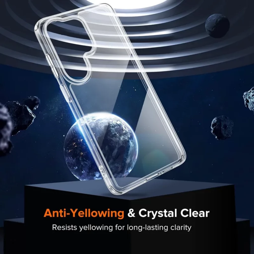 Coque en silicone Reinforced Samsung Galaxy S26 Ultra 5G transparente, antijaunissement, coins renforcés, bord surélevé autour de lappareil photo, design