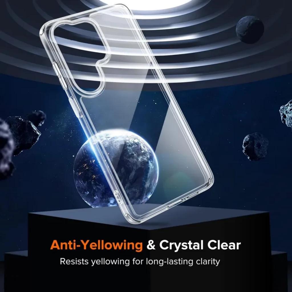 Coque en silicone Reinforced Samsung Galaxy S26 Ultra 5G transparente, antijaunissement, coins renforcés, bord surélevé autour de lappareil photo, design