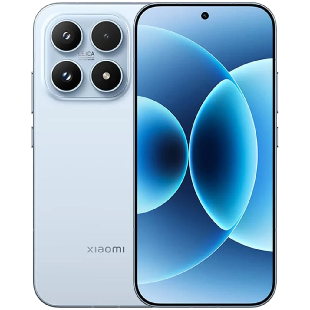 Xiaomi 17 Ice Blue con pantalla AMOLED 6.31, cámara trasera triple Leica en módulo cuadrado, frontal con perforación central, bordes delgados y acabado azul