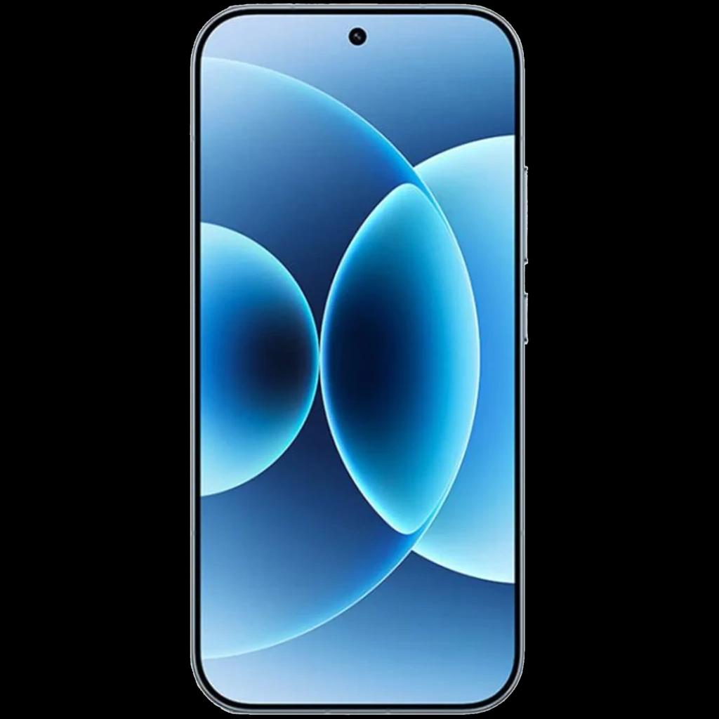 Xiaomi 17 Ice Blue con pantalla AMOLED de 6.31 pulgadas, biseles mínimos y cámara frontal centrada en perforación; diseño delgado y elegante