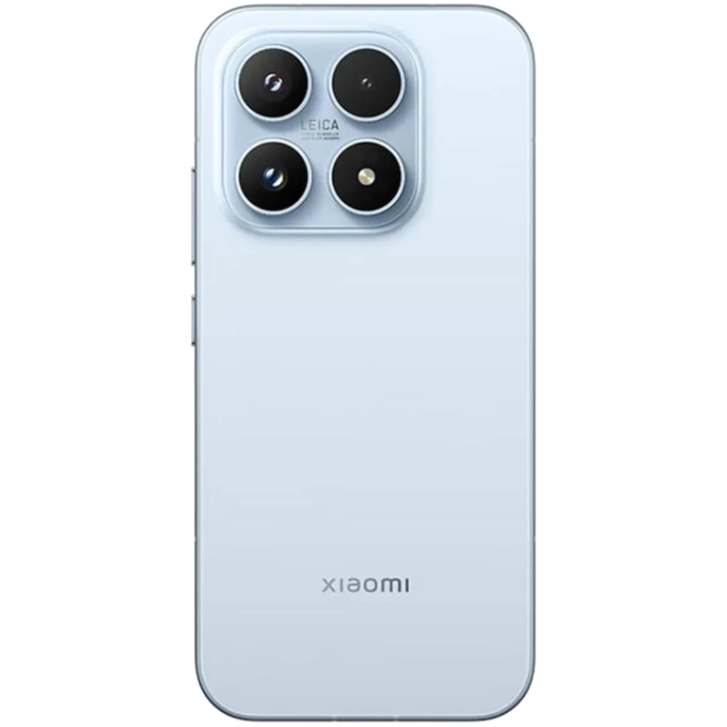 Xiaomi 17 Ice Blue con triple cámara trasera grande Leica en módulo cuadrado, acabado mate azul claro, bordes redondeados y logo inferior invertido