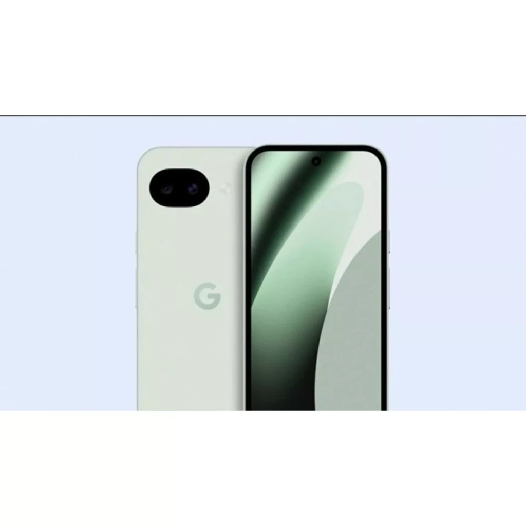 Google Pixel 10a 128GB Niebla con pantalla perforada, biseles delgados, cámara trasera dual horizontal y acabado mate claro con logo G central