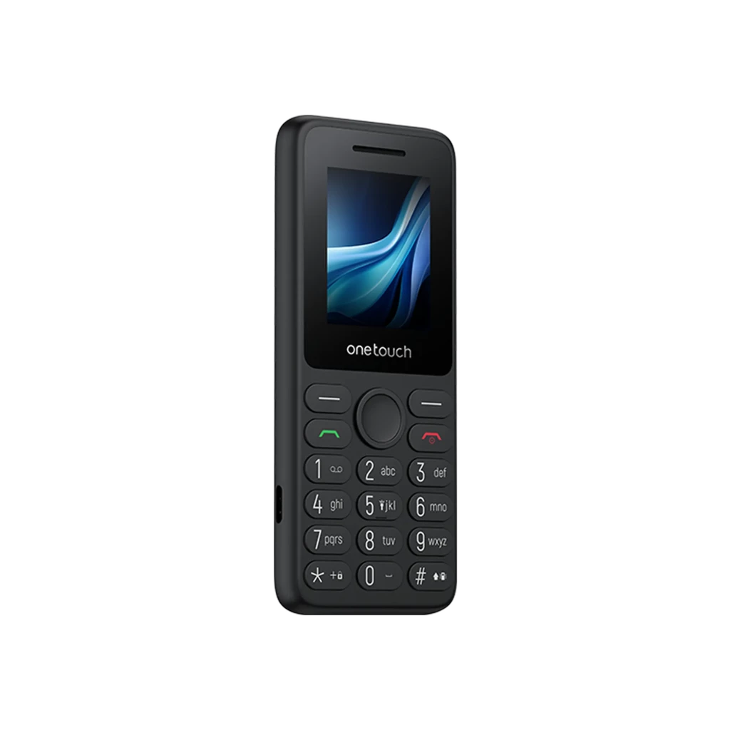 TCL OneTouch 5041 4G Eco Design para mayores, teléfono tipo barra negro con pantalla a color, teclas grandes y atajo SOS, diseño simple y resistente