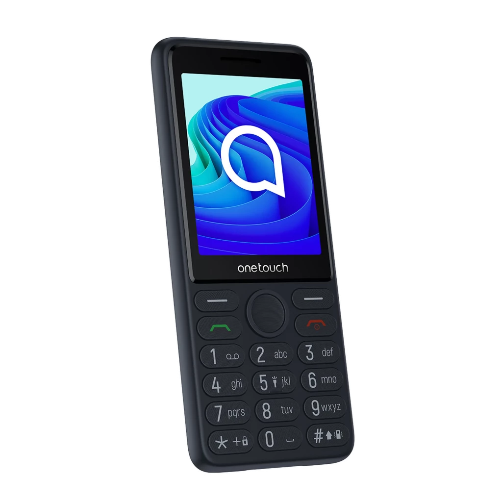 TCL OneTouch 4042S 4G Eco Design teléfono para mayores con pantalla a color, teclas grandes, botones de llamada y colgar, cuerpo negro y diseño compacto