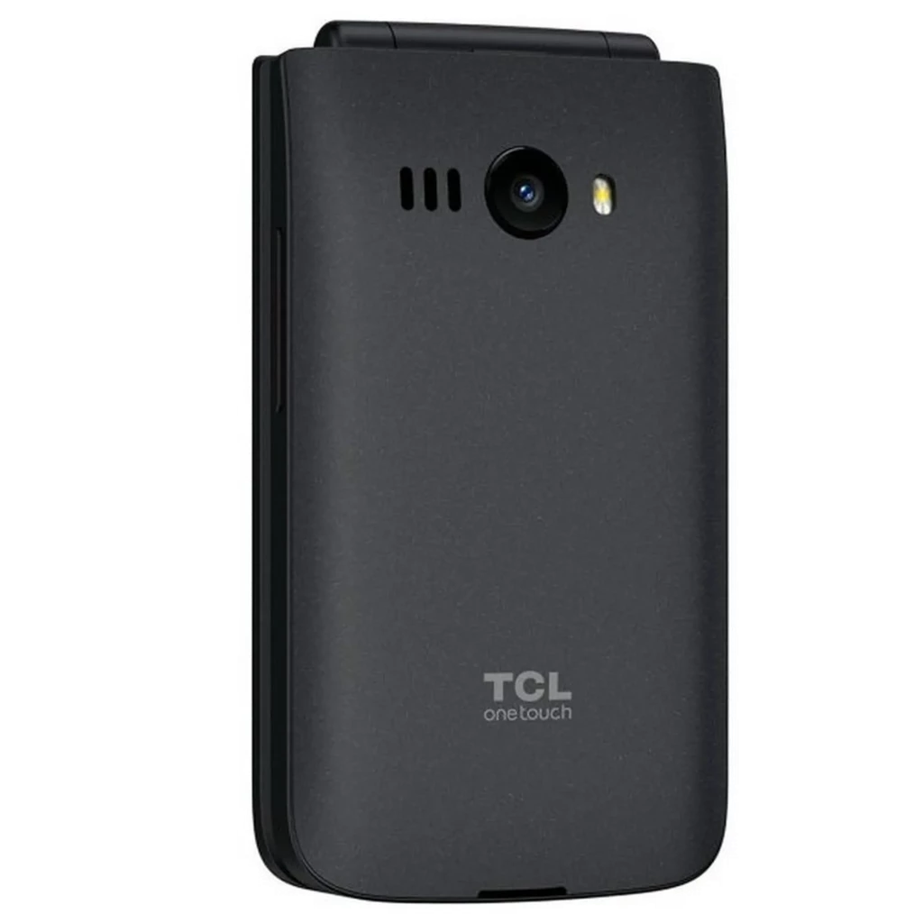 TCL Onetouch 4043D 4G Eco Design para mayores, tapa plegable negra, cámara trasera con flash, altavoz grande y carcasa antideslizante