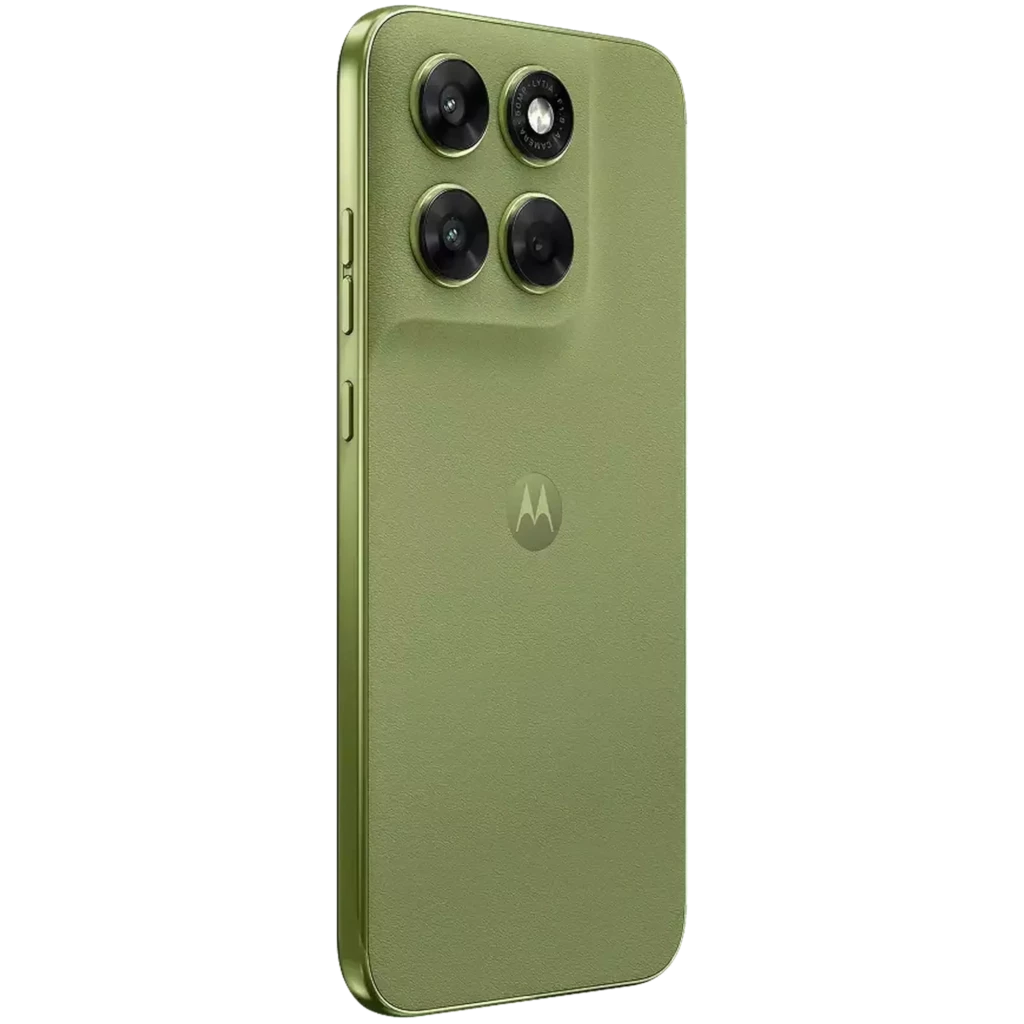Motorola Moto G67 5G 128 Go Nile Moto AI, coque vert olive mate, module photo triple proéminent, dos épuré avec logo M, écran 6,78 pouces, 4 Go RAM