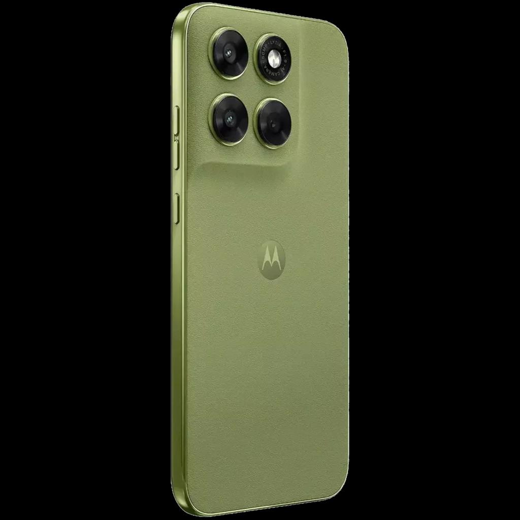 Motorola Moto G67 5G 128 Go Nile Moto AI, coque vert olive mate, module photo triple proéminent, dos épuré avec logo M, écran 6,78 pouces, 4 Go RAM