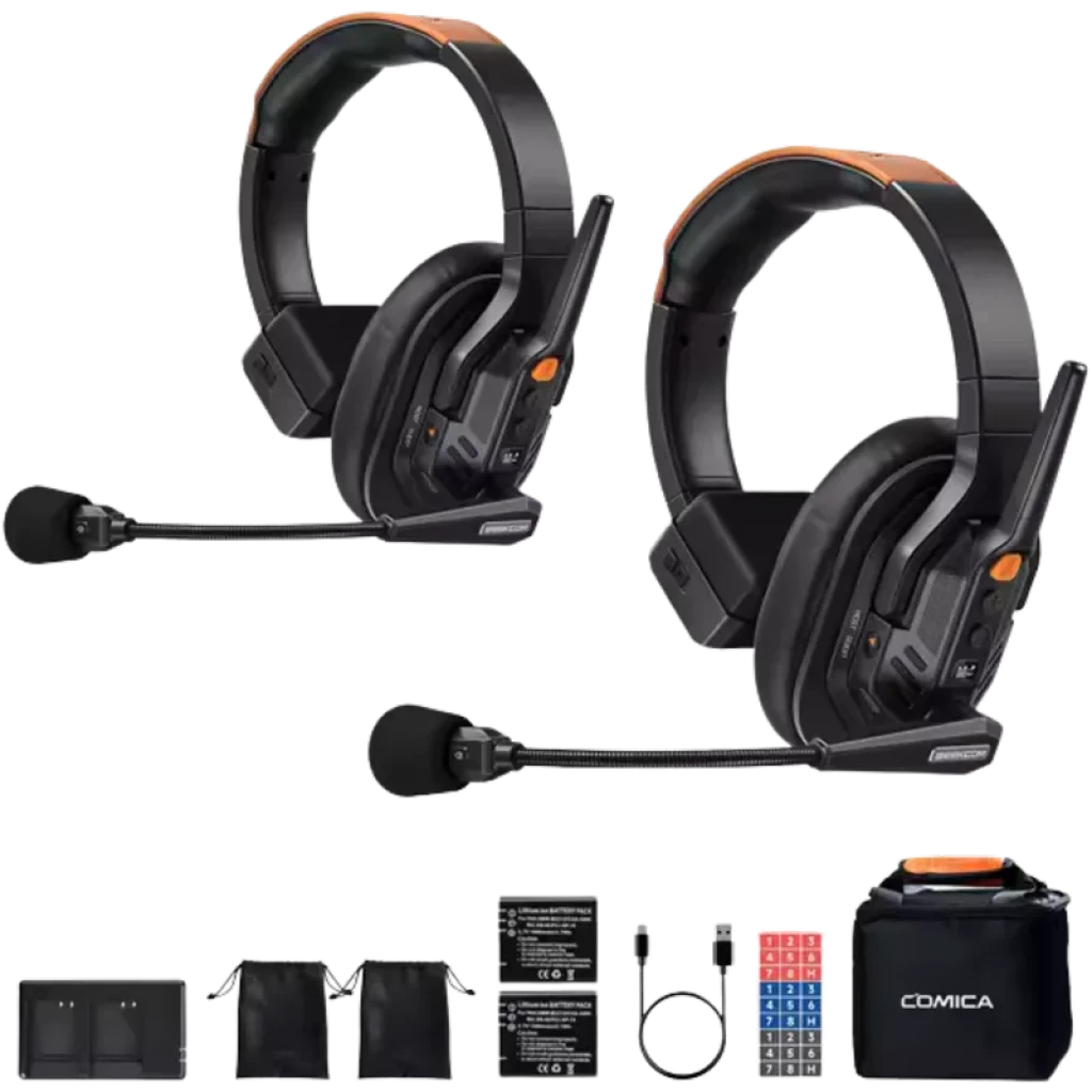 COMICA Seekcom S1 Sistema Intercom con Micrófono Inalámbrico y Auricular Profesional (Pack2)