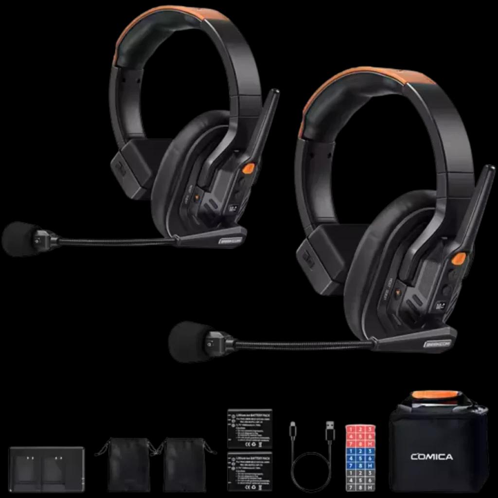 COMICA Seekcom S1 Sistema Intercom con Micrófono Inalámbrico y Auricular Profesional (Pack2)
