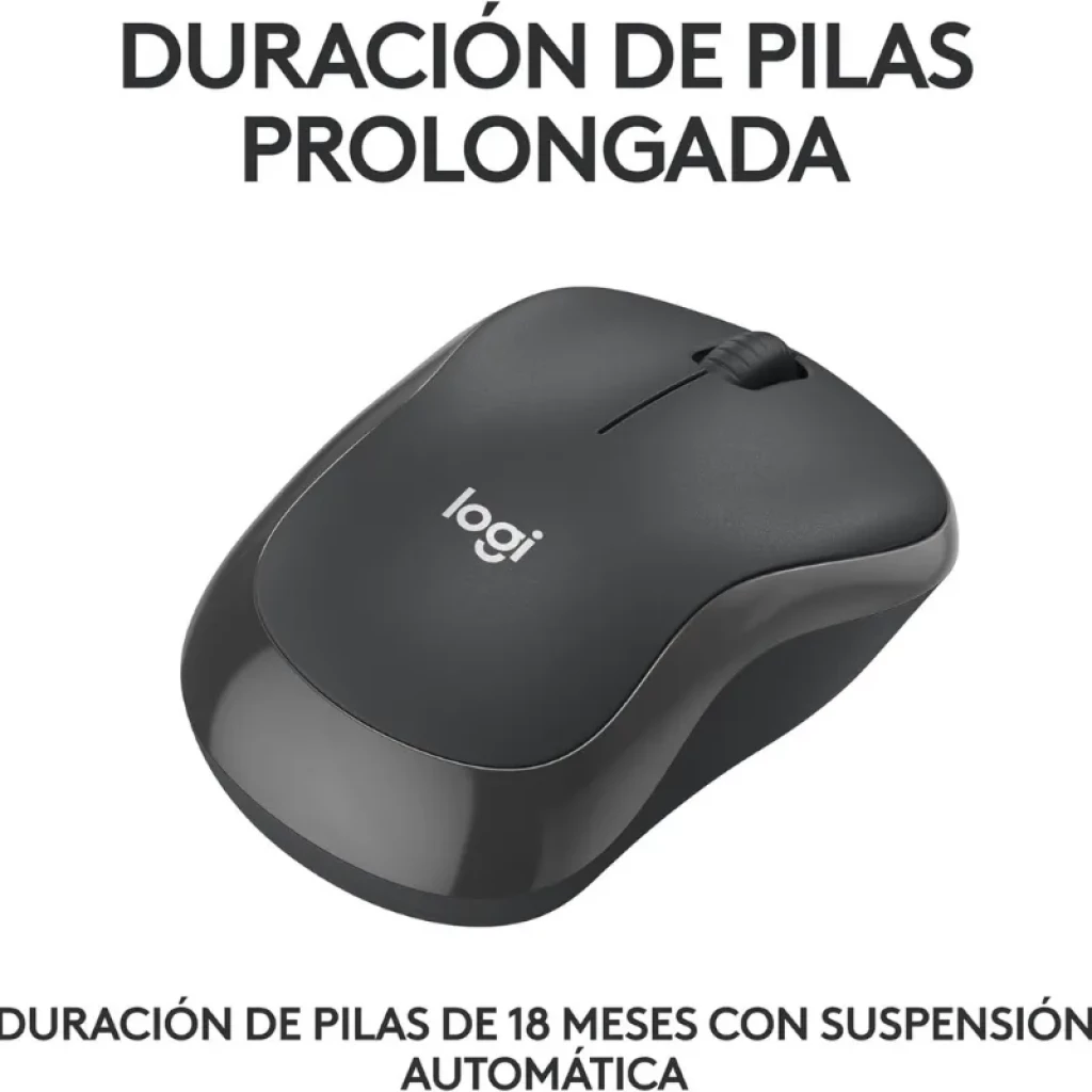 Rato sem fios Logitech M240 em grafite, design compacto e ergonómico, roda de deslocamento, logotipo logi, 1000 DPI, duração das pilhas até 18 meses
