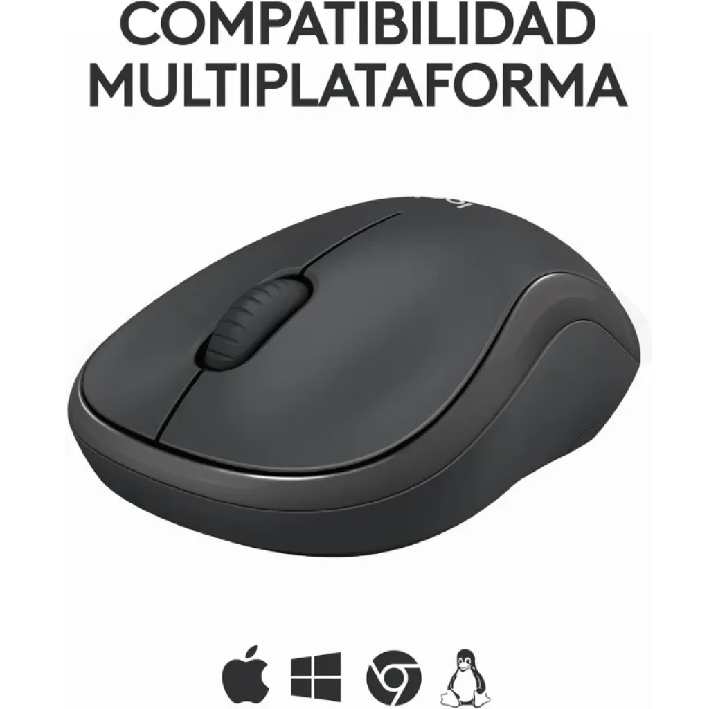 Logitech M240 Grafite 1000 DPI, rato sem fios compacto em grafite, roda de deslocamento antiderrapante, design ergonómico, compatibilidade multiplataforma