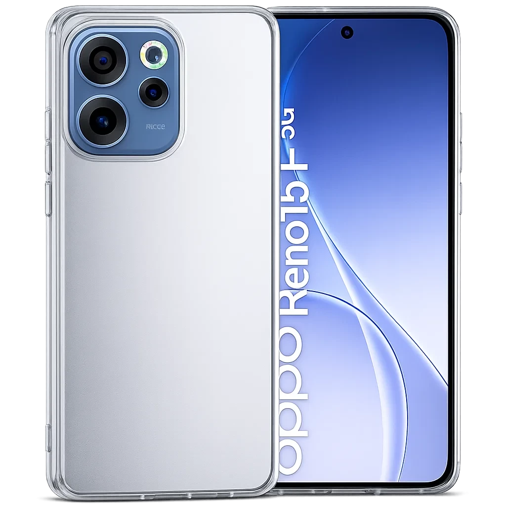 Funda de silicona transparente para Oppo Reno15 F 5G y Reno 15 FS con bordes reforzados, esquinas antiimpacto, recortes precisos y protección de cámara