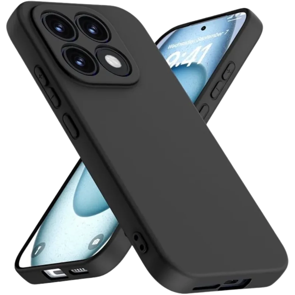 Funda Xiaomi 17 Square Liquid Premium Negro de silicona líquida, acabado mate antideslizante, bordes elevados, interior suave y recortes precisos para puertos