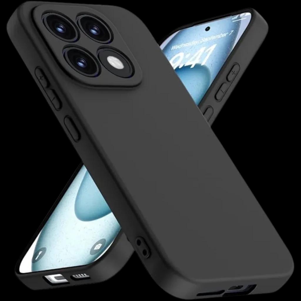 Funda Xiaomi 17 Square Liquid Premium Negro de silicona líquida, acabado mate antideslizante, bordes elevados, interior suave y recortes precisos para puertos