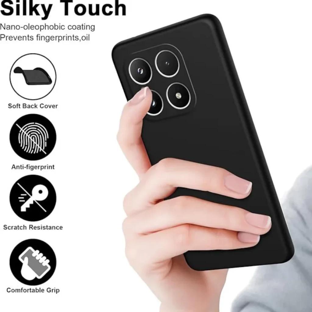 Funda Xiaomi 17 Square Liquid Premium Negro con acabado mate suave, recorte de cámara cuadrado triple, antihuellas, antideslizante y resistente a rayones