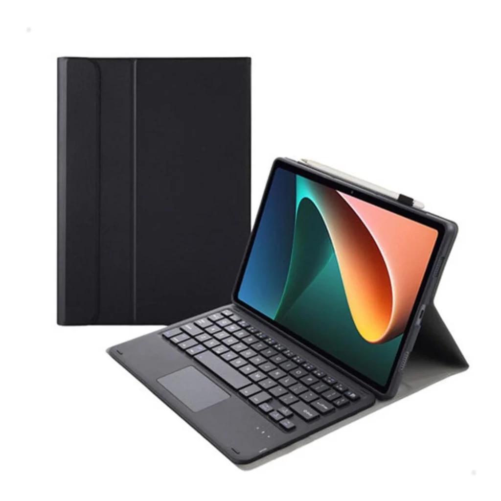 Coque clavier espagnol pour Xiaomi Pad 8 et 8 Pro noire, étui folio avec support, clavier AZERTY espagnol rétroéclairé et pavé tactile, emplacement stylet